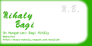 mihaly bagi business card